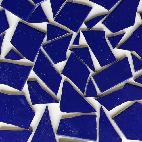 MOSALI Fliesenbruch Mosaikfliesen Dunkelblau K555, 3,5 kg | Frostfest für Mosaikarbeiten, Deko & kreative Projekte, Bunte Fliesen für Mosaik draußen und drinnen