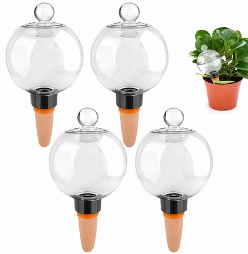 4PCS Plant Watering Globes, Plant Watering Devices | 500 ML Large Capacity Self Watering Plant Spikes, Slow Release SelfWaterings System for Indoor Outdoor Plants