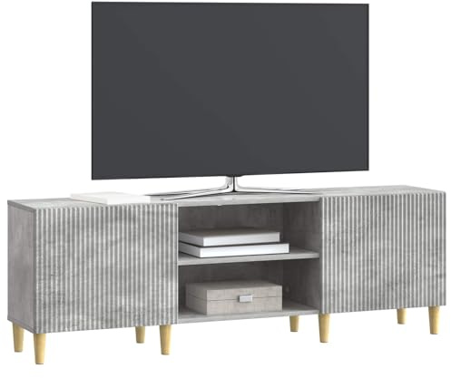 vidaXL TV-Schränk Betongrau 150 x 31 x 50 cm Holzwerkstoff, Wohzimmer, Vintage Möbel, rechteckiger TV Stand, Multimedia Aufbewahrung, moderner Schrank, stylischer Organizer, Deko