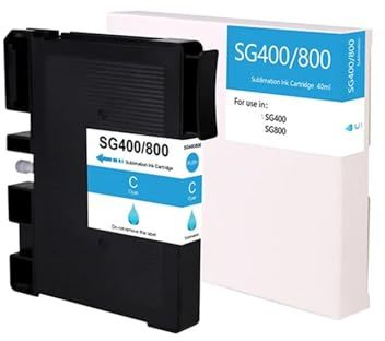 Genérico Tinta de sublimación SG400 SG800 Compatible con Ricoh Compatible con Impresora de Cartuchos de Tinta SAWGRASS SG400 SG800(1CP-C)