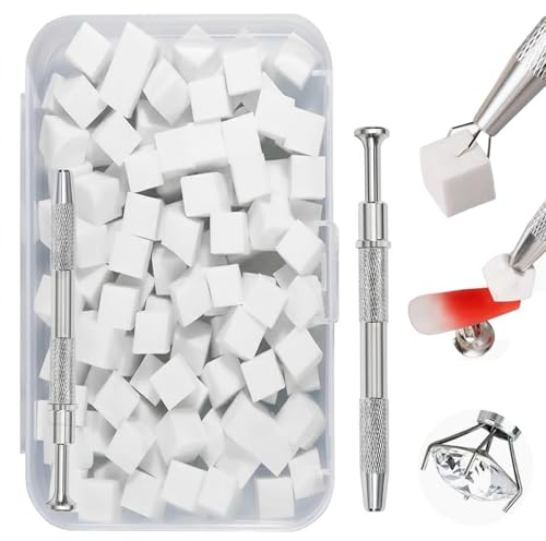 200 PCS Nail Sponges for Ombré, Nail Art Tools Sponge Brush | Nail Art Spong with 1 Metal Grabber Nails Brushes Storage and Box for Nail Art Design Manicure Diy Nails Salon Accessories