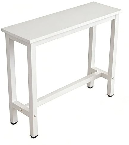 CMYAOYC Table de Bar Moderne, Table à Manger Haute de Type Pub, Table Console Rectangulaire pour Canapé, Adaptée aux Petits Espaces, Salon et Cuisine(White,100cm/39.3in)