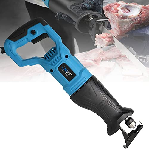 Electric Bone Saw, Portable Reciprocating Butcher Saw 240V Variable Speed Corded Sabre Saw with Tool Less Blade Change, 4 Blades