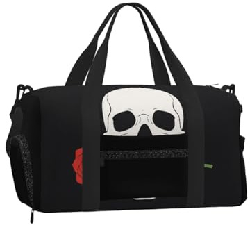 Sac de sport étanche avec compartiment à chaussures pour homme et femme Motif tête de mort Rose Mouth