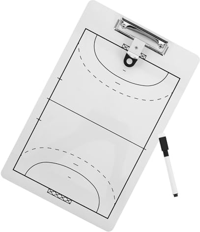 Housoutil Volleyball Whiteboard für Trainer Doppelseitig PVC Trocken Abwischbar Klare Spielaufstellung Weiß für Training und Spiele für Volleyball