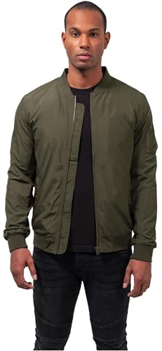 Urban Classics Men's Light Bomber Jacket, Weiß, Green, Small