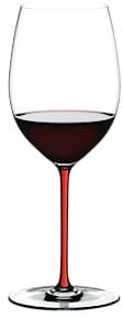 RIEDEL Fatto A Mano Cabernet/Merlot Single Pack Clear & Red Crystal Glass Handmade