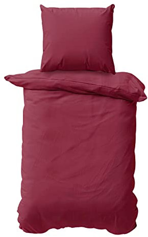 Class Home Collection Renforce Bettwäsche 155x220 Baumwolle 2 teilig Baumwolle Uni Bordeaux