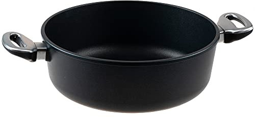 Pfannen Harecker Kochtopf/Bratentopf 28 cm Ø | robuster Aluguss | PFOA-freie Antihaftbeschichtung | geeignet für alle Herdarten inkl. Induktion | backofenfest bis 240 °C | Made in Germany