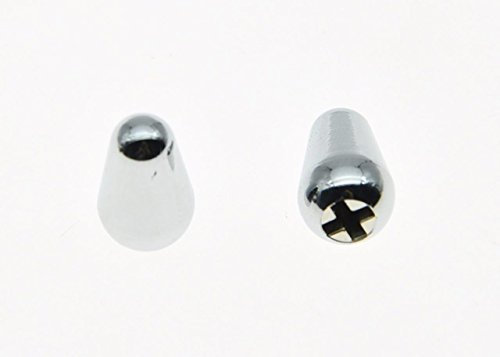 Dopro 2 Stück Gitarre 5-Wege-Tonabnehmer-Schalter, Schalter-Knopf für USA FD Strat/Tele/Stratocaster Chrom