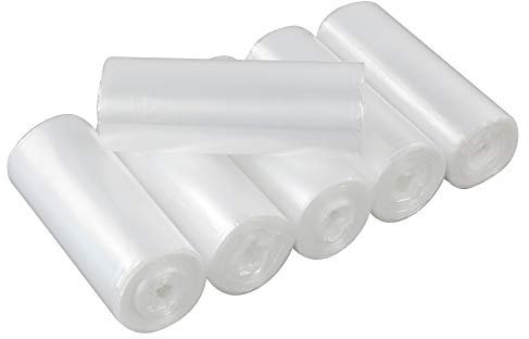 Mayish 6 Litre Clear Dustbin Bin Liners, Trash Bags, Garbage Bags, 150 Counts/6 Rolls