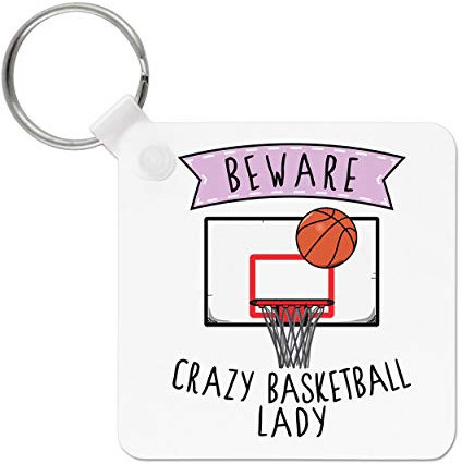 Gift Base Beware Crazy Basketball Lady Schlüsselanhänger