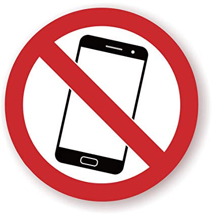 Signalisierungsaufkleber - Telefon, Handy, Smartphone verboten - 5 Aufkleber - 14,7 cm