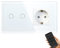 BSEED 2 Gang 1 Vía Interruptor de Luz Táctil Inteligente WIFI con Schuko Enchufe Estándar, Compatible con Alexa/Tuya/Smart Life (Requiere Cable Neutro) Blanco