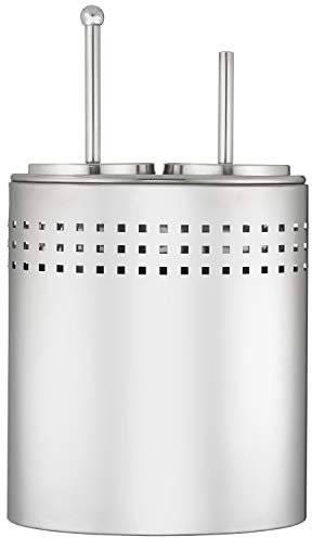 Blue Donuts Toilet Brush and Plunger Set with Holder, Modern Chrome Bathroom Accessories Toilet Plunger and Toilet Bowl Brush Combo