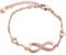 Fashion Unendlichkeit Symbol Damen Armband, 925 Sterling Silber zirkonia Armkette, Verstellbar Herz-Armband, Rosegold, Weihnachten Geburtstag geschenk