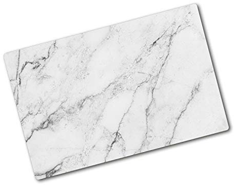 Tulup Planche À Découper - 80x52cm - Protection Plaque Induction Cuisson Tapis de Découpe Verre Trempé - Marbre