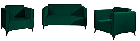 Mirjan24 Sofagarnitur Somag 2+1+1, Farbauswahl, Zwei Sitzer Sofa + Zwei Sessel Couch Couchgarnitur Polstersofa Fernsehsessel Polstergarnitur (Solo 260, Füße: Schwarz Hochglanz)