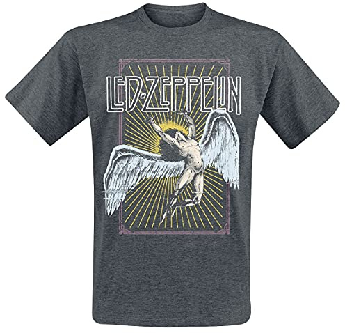 Led Zeppelin Icarus Colour Men's T-Shirt Dark Grey Band Merch, Bands, darkgray, xxl