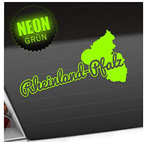 Kiwistar - Autoaufkleber - Rheinland-Pfälzer Herkunft - Neongrün - 50x25cm - Aufkleber Auto, Laptop, Fahrrad, LKW, Motorrad mehrfarbig JDM Decal Racing