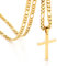 OUMI Cross Necklace for Men Women - Stainless Steel Pendant with 3:1 Figaro Chain -Gold 4/5/6 mm Width(Gold)…