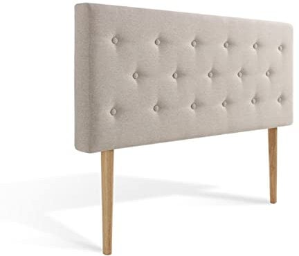 INTENSE DECO Tête de lit capitonnée Théa 140cm Tissu Beige