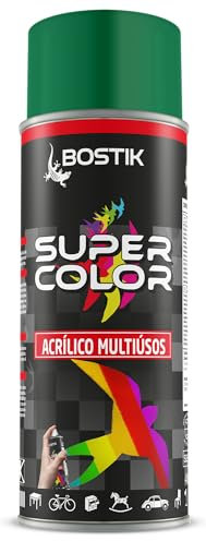 Bostik SUPER COLOR VERDE MENTA RAL 6029, Pintura en Spray Acrílica para Uso Profesional y Doméstico, Multiusos, Secado Rápido, Acabado Brillante, Interior y Exterior, Bote 400 ml