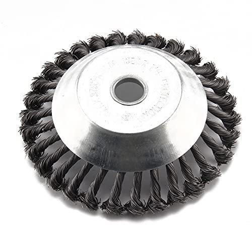 Shoze Wildkraut,25,4x200mm ProfiFugenbürste Unkrautbürste Wildkrautbürste Rundbürste Gezopft Wildkraut für Motorsense Freischneider Joint Twist Disc Stahldraht Zopf-Kegelbürste