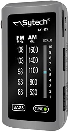 Sytech Radio de Bolsillo, Plata, Am/FM, Estereo