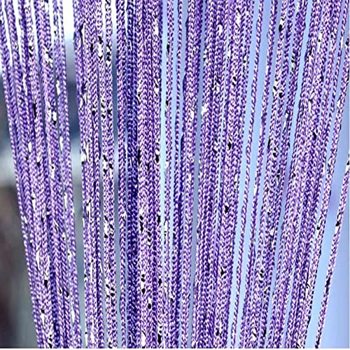 100X200 cm Tenda a fili per porta ，Tenda con Frange，da Usare Come divisore o Come Decorazione per la casa(Viola).