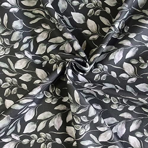 0,5m bedruckter Canvas-Stoff Baumwollstoff Meterware Oeko-Tex zertifiziert, Motivwahl, Motiv:Floral | anthrazit