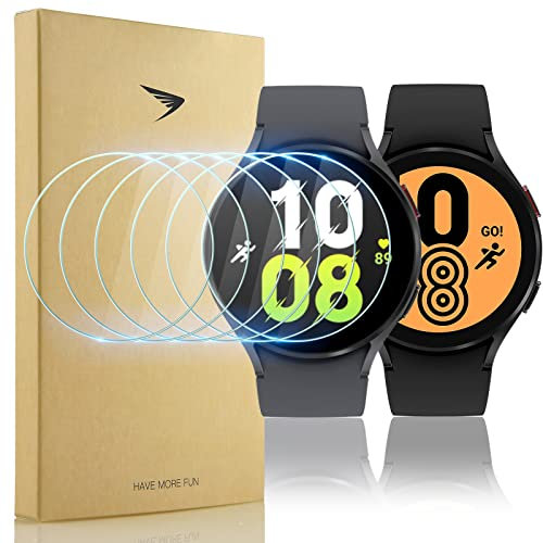 Tuocal 6 Pack Screen Protector Compatible with Samsung Galaxy Watch 6 / Galaxy Watch 5 / Galaxy Watch 4 44mm, 9H Tempered Glass Hardness Anti-Scratch for Samsung Galaxy Watch 6 44mm Smart Watch