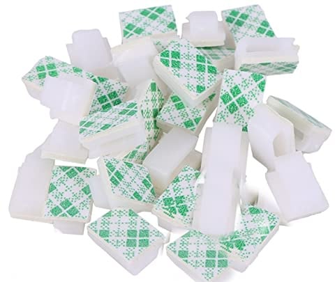 Kabelclips Kabelhalter selbstklebend weiß Kabelklemmen für Schreibtisch geeignet zur Befestigung von Ladekabel Lichterkette & Netzkabel Kabelbinder Kabelführung Kabelmanagement Kabel Organizer (40)