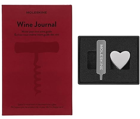 Moleskine Heart Pin for Notebook or Diary, Heart Pin, Personalise Closure with Elastic, Personalised Gift Ideas, Colour Silver