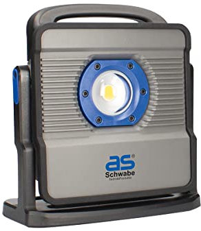 as - Schwabe ACCULINE MULTI LED Strahler 40 W, 5500 Lumen - mit Adapter-Set für Akkus verschiedener Hersteller (14,4V/18V) - 360° drehbar - robuster Baustrahler - 6 Leuchtstufen - USB-Ausgang, 46452
