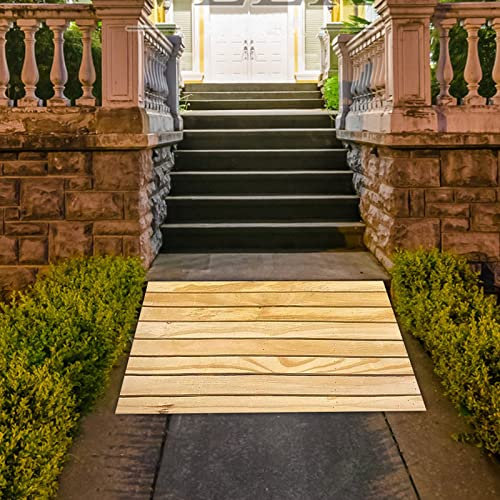 Outdoor Ramps for Elderly, Large Entryway Ramp Non Slip Threshold Slope for Waler and Lawn Mower Thru, Wood Stair Ramp Patio Door Ramp (Size : 100x51x20cm (39.4x20x8in))