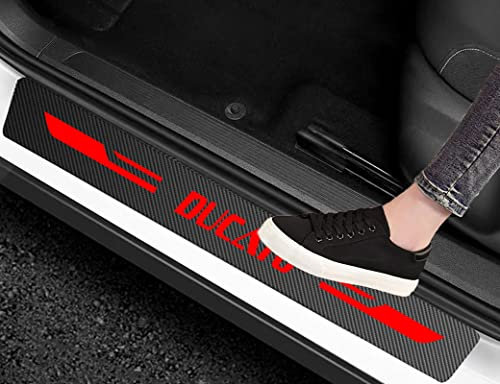 MYLLAR Protecteur de seuil de Porte de Voiture, Fibre de Carbone Rouge, 2.75 inches, 2 millimeters, pour Ducato, Accessoires de Voiture