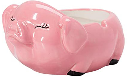 Altsuceser Aschenbecher aus Keramik, Schweine-Design, rauchfrei, mit stabilem Boden, Rillen-Design, feuerfest, für den Schreibtisch, Rosa