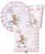irpot kit n 2 battesimo teddy bear rosa bambina decorazioni piatti carta piatti dessert bicchieri tovaglioli crosa party festa battezzo bimba pastello scacchi