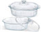 M MCIRCO Lot de 4 cocottes en verre avec couvercles en verre, casseroles en verre profond, 1,9 l et 3 litres, pour casseroles, restes, cuisine, congélateur, four et lave-vaisselle