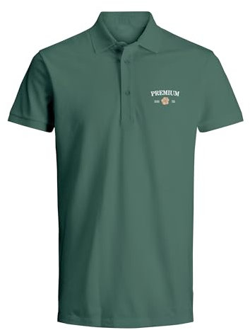 JACK & JONES Jprblaalfie SS Polo Fst, Verde Botella, M para Hombre