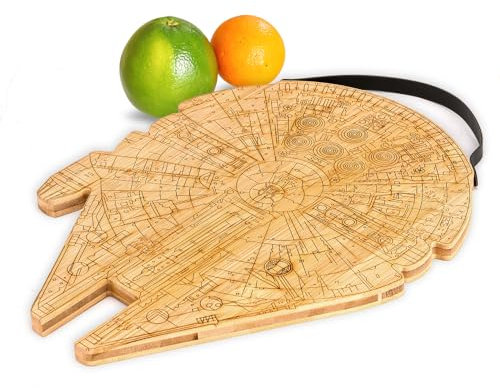 YATLADIS Millennium Falcon Personalisiertes Schneidebrett personalisierbar für Hochzeit Einweihungsfeier Jahrestag Geburtstag Weihnachten Geschenkidee für Freunde Paare Familie Mutter Papa