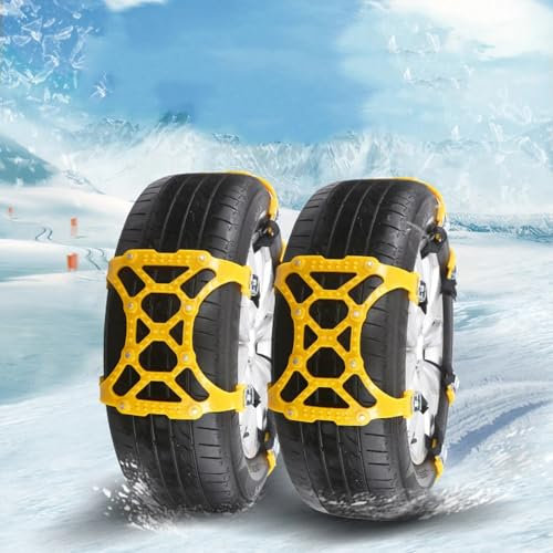SSIMOO 6 Stück Auto Schneeketten,für Opel Astra-G Astra-H Astra-J Astra-K Astra-L Insignia Karl,Verstellbare Universal,für Reifenbreite 165-275mm,Style-1