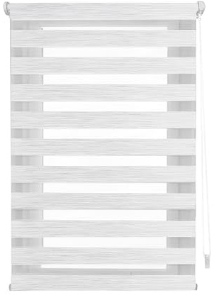 Blindecor Indus Luxury ohne Werkzeug | Rollo mit Perle, 82 x 180 cm, Tag und Nacht ohne Bohren | Stoffgröße 79 x 175 cm | Rollo mit Klappfenster