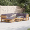 Homgoday 8-TLG. Garten-Lounge-Set Gartenmöbel Set Balkonmöbel Sofa Gartensofa Sitzgruppe Lounge Sofa Sitzmöbel Garten Lounge mit Kissen Gartengarnitur Garten Terrasse Massivholz Akazie
