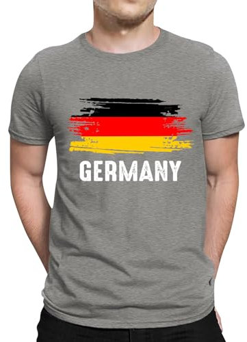 Fußball Trikot Deutschland Em 24 Lockere Shirts Rennrad Trikot Set Herren Arbeits Tshirt Kurzarm Henley Shirt T-Shirt Baumwoll Tshirt Herren T Shirts Strandshirt Fußball Em Fanartikel(4-Gray,S)