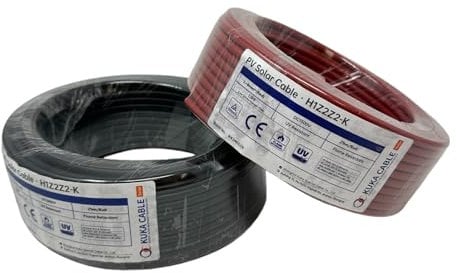 Voltacon 2x Drums of 100meter Solar Panel Cable Pair of Red and Black 6mm, 1500Vdc Max, 5 Pairs of Water Proof PV Connectors