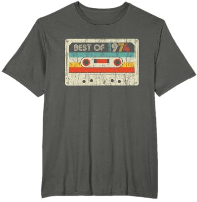 Best Of 1974 Vintage 1974 Cassette Tape Men Women Birthday T-Shirt