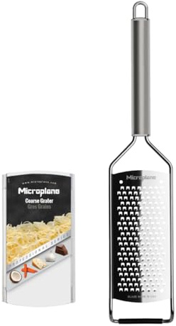 Microplane Professional Series Kitchen Grater new Coarse for Cheese, Carrot, Ginger, Coconut, Nuts and Horseradish with Stainless Steel Blades - Made in USA