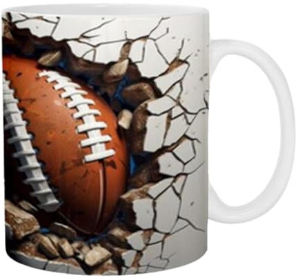 Taza de café con diseño de fútbol, taza de té, taza de café, decoración de escritorio, taza deportiva de fútbol americano, tazas de café espresso, tazas de café geniales, decoración del hogar